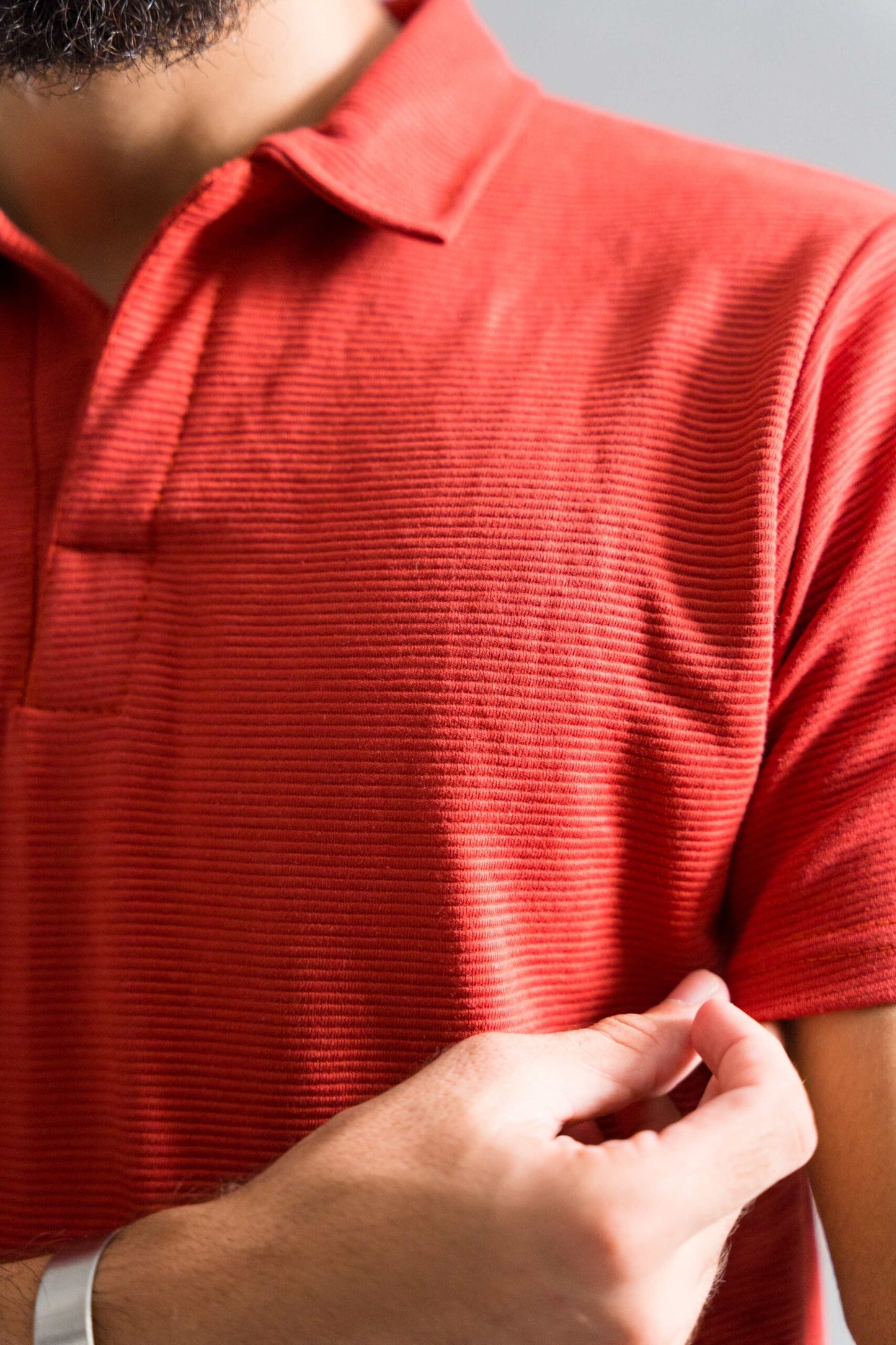 RUST TEXURED POLO