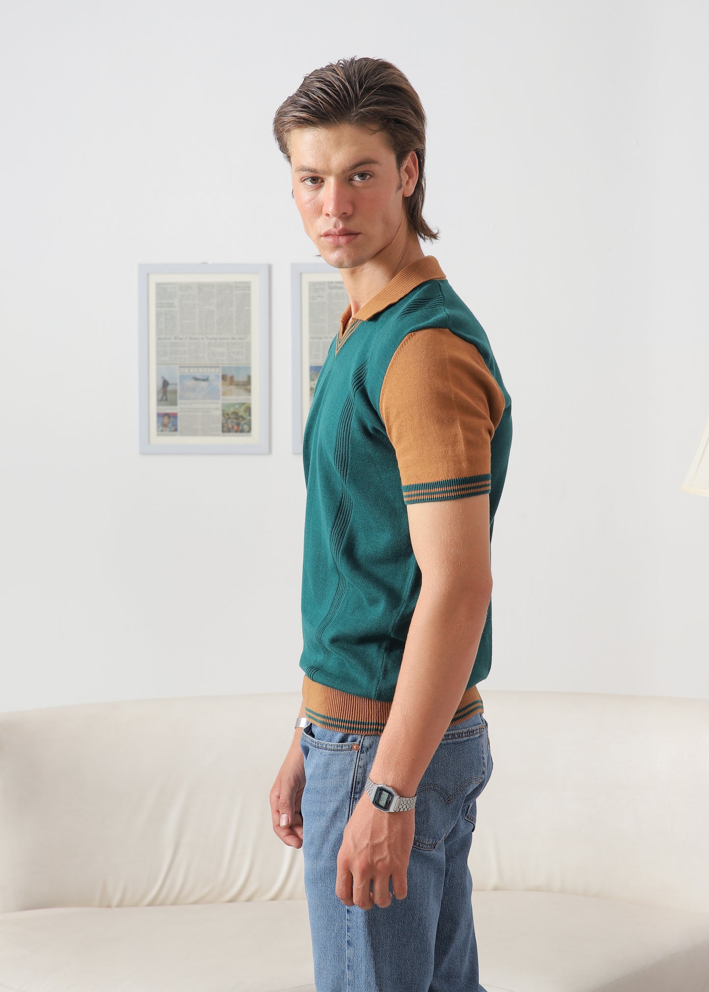 GREEN-GOLD PURE KNIT