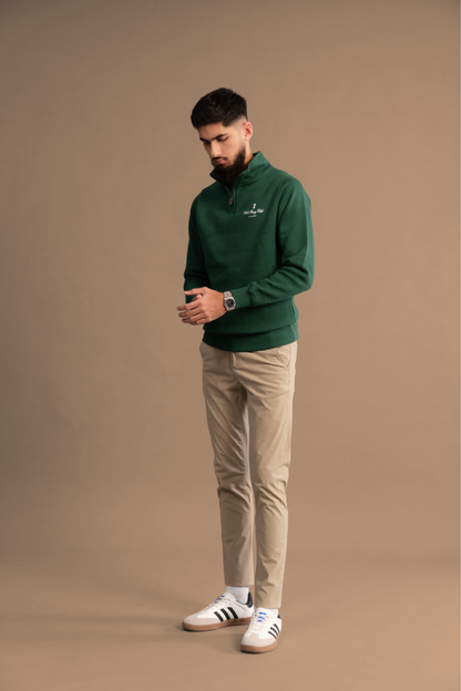 RACING GREEN ZIPPER SWEATSHIRT