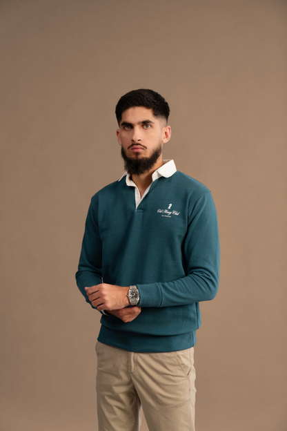 TEAL RUGBY SWEATSHIRT