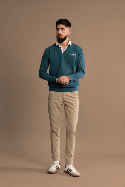 TEAL RUGBY SWEATSHIRT