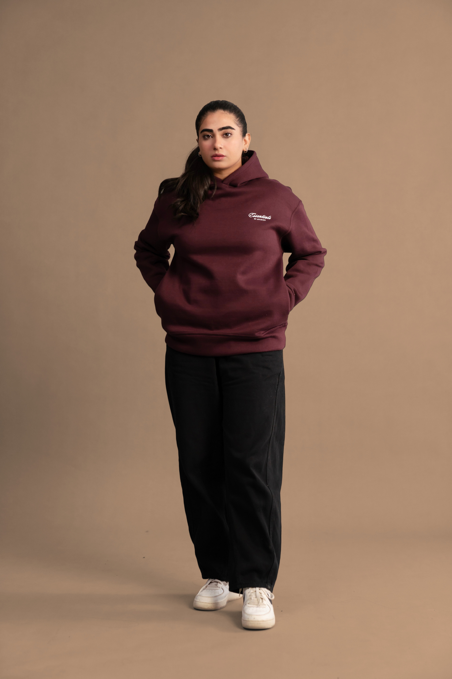 MAROON ESSENTIAL HOODIE