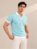 SEA GREEN CONTRAST COLLAR POLO