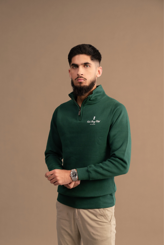 RACING GREEN ZIPPER SWEATSHIRT