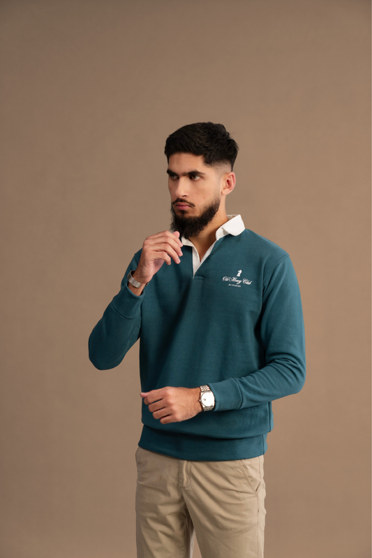 TEAL RUGBY SWEATSHIRT