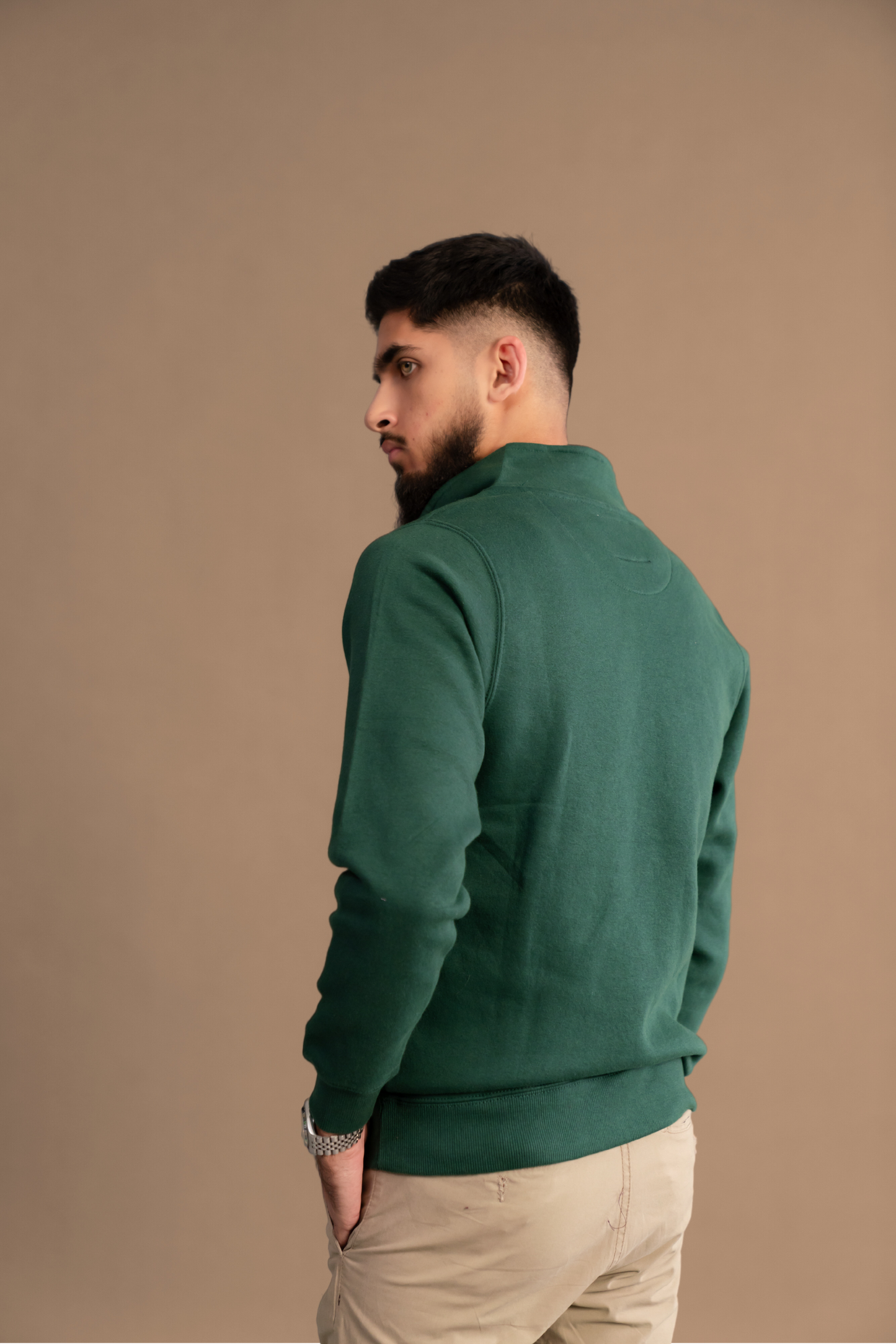 RACING GREEN ZIPPER SWEATSHIRT