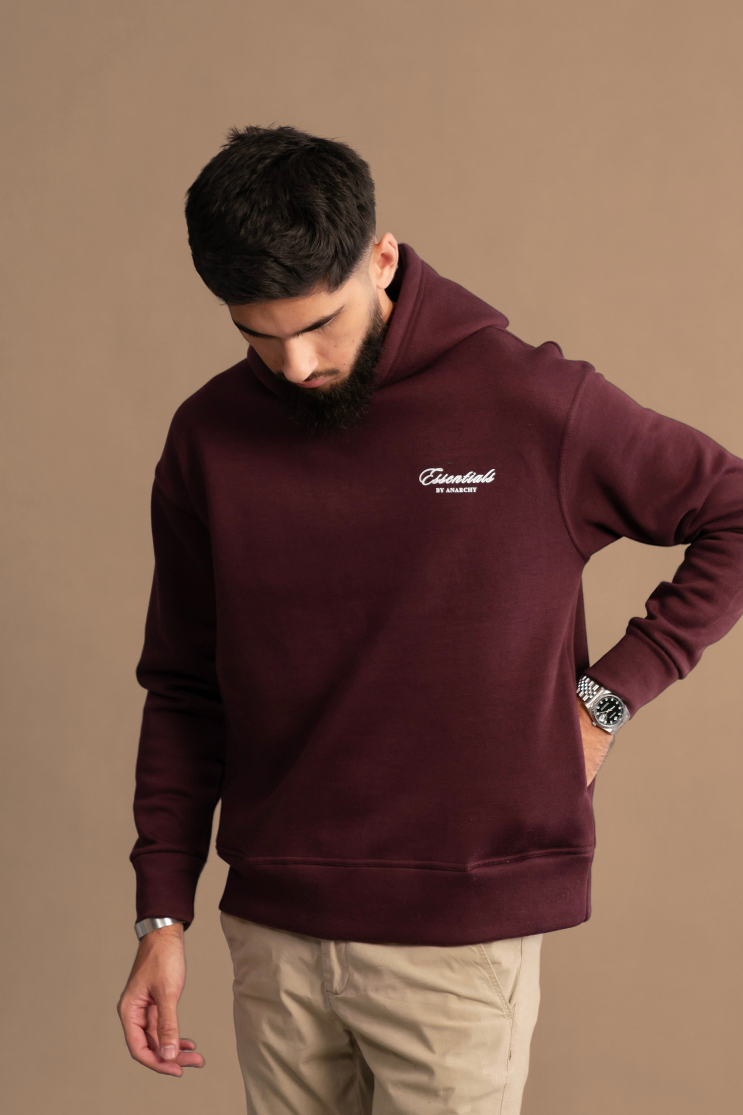 MAROON ESSENTIAL HOODIE