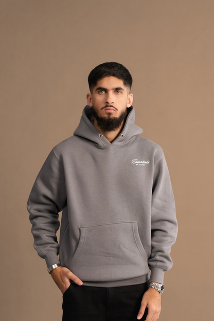 GREY ESSENTIAL HOODIE