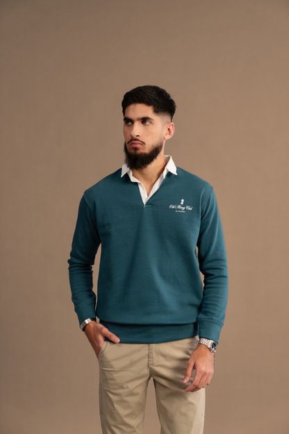 TEAL RUGBY SWEATSHIRT