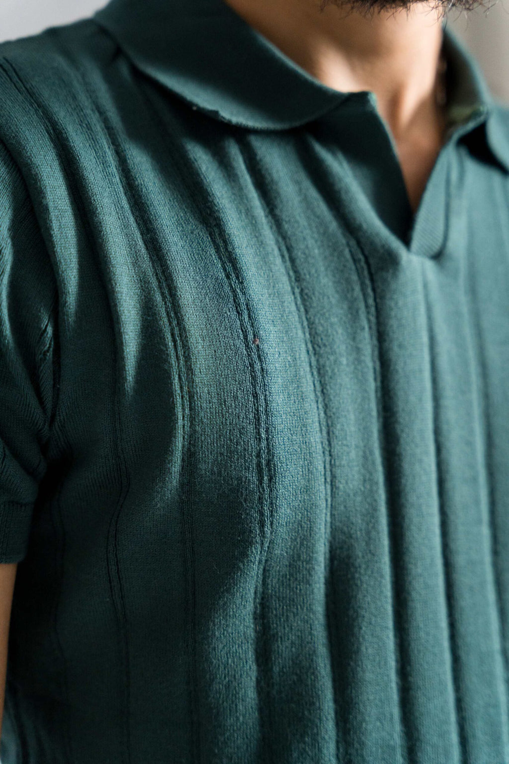 FOREST GREEN KNITTED POLO