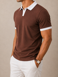 CHOCOLATE BROWN CONTRAST COLLAR POLO