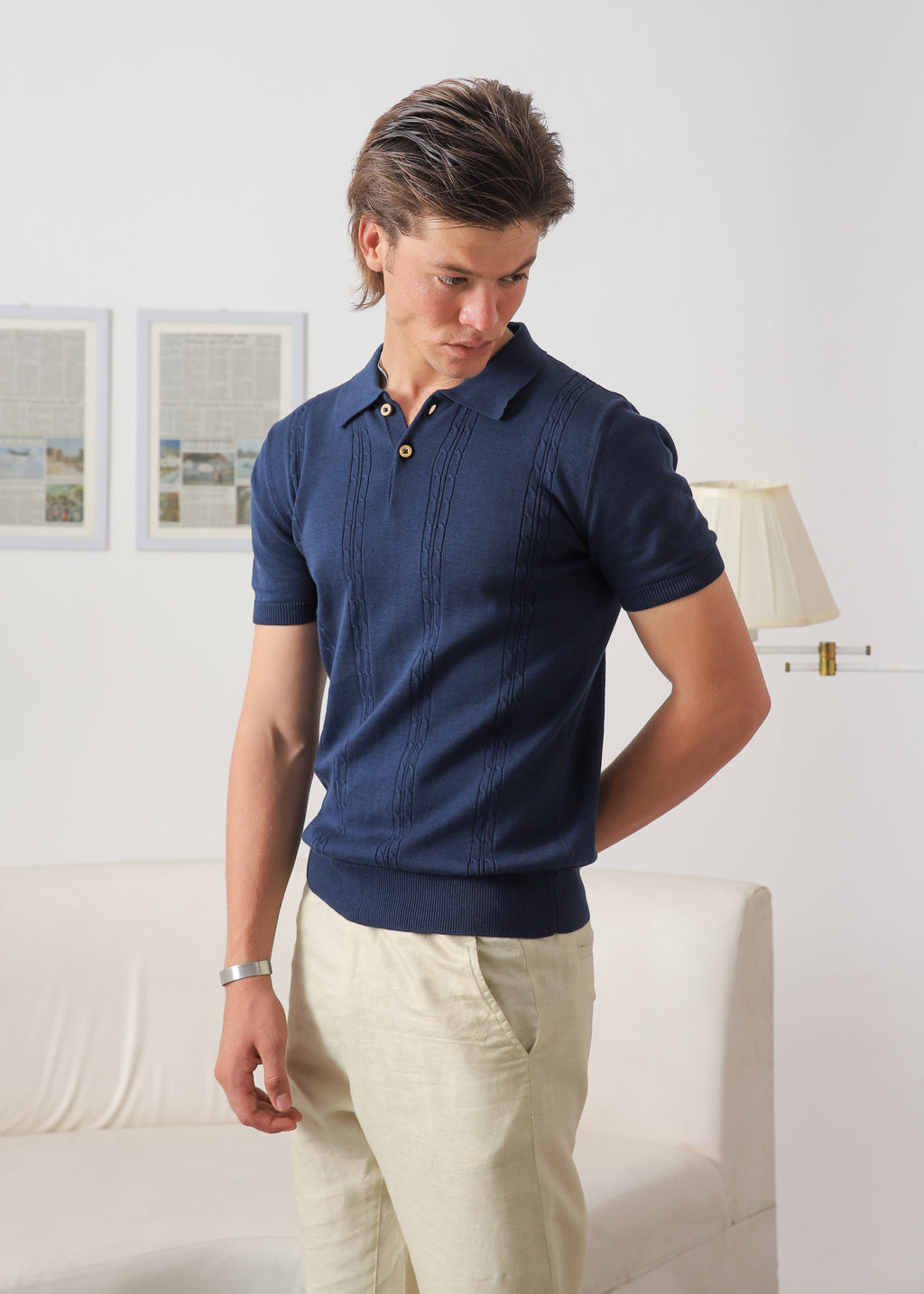 FRENCH NAVY BLUE PURE KNIT