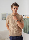 BEIGE TEXTURED PURE KNIT